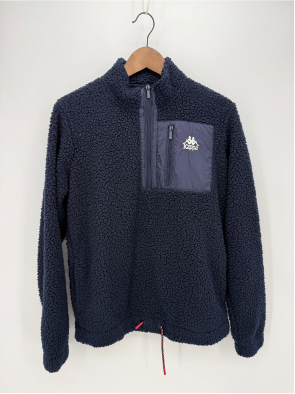 Kappa Iris Navy Fleece Quarter-Zip Sweatshirt Jacket Men Size S